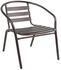 Bronze Metal Slat Stack Chair – Halloween Party, Commercial Restaurant Dining Chair