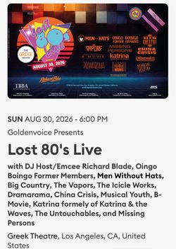 Lost 80’s at the Greek Tonght