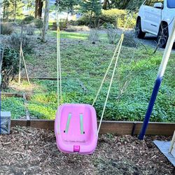 Pink Baby Toddler Swing With Straps