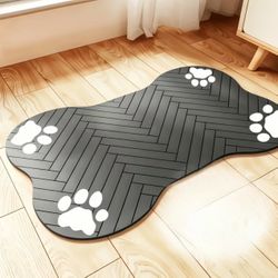 Bone-Shaped Paw Print Floor Mat