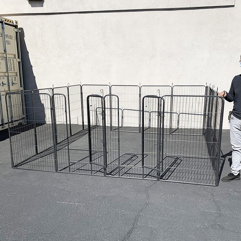 (New in box) $270 Large 10x10 FT Heavy Duty 48” Tall 16-Panel Pet Playpen Dog Crate Kennel Exercise Cage Fence