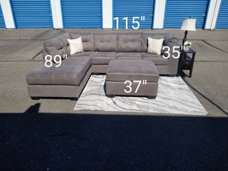 L Shape Sectional Sofa Couch Ottoman