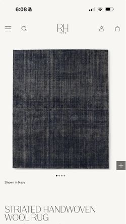 Restoration Hardware Striated Handwoven Wool Rug (Navy)