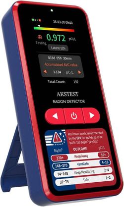 RM-60 Radon Detector with TFT Color Display, Audible & Visual Alarms,