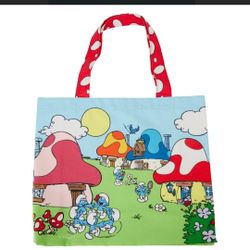 Smurfs Tote Bag Canvas Village Life Image 