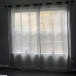 Gray Sheet Curtain Panels With Grommets (2)