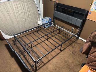 Full Size Bedframe with Outlets/RGB Lighting
