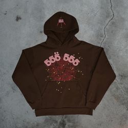Brown 555 Spider Hoodie Sp5der