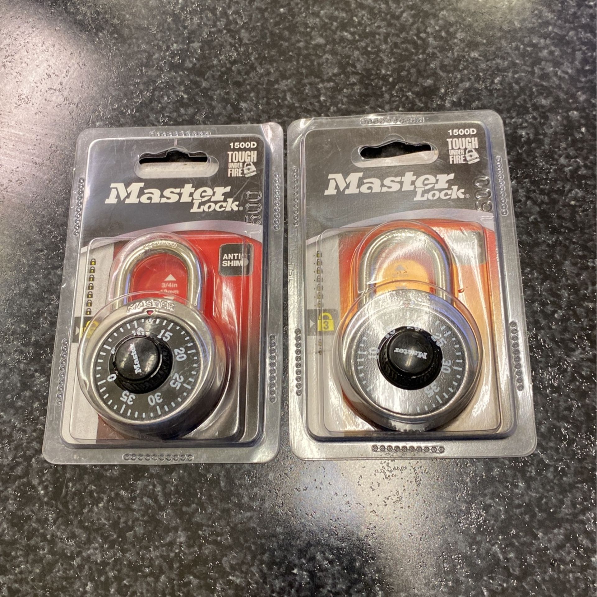 Master Locks (2) 1500D Combo Locks Anti Shim New