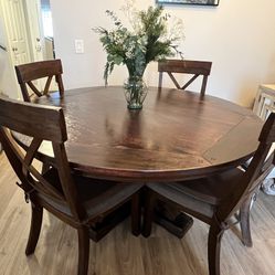 6” Round Dinning Table With 4 Chairs 
