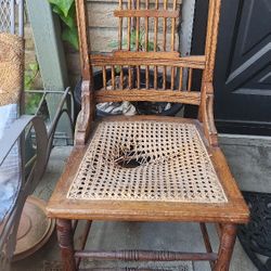 Antique Eastlake Style HANDMADE Chair Cane Seat 