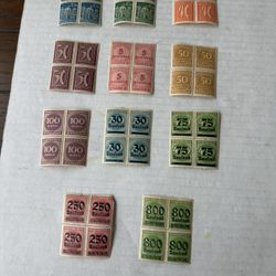 German Blocks Of 4 Stamps 9 Different Blocks 