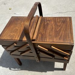 Antique Wood Sewing Chest-Excellent