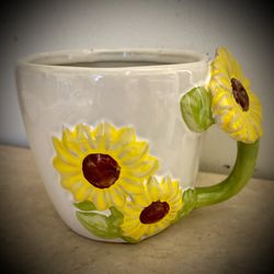 Hand Made Large Sunflowers Mug 