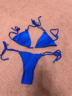 New small blue bikini festival swimsuit swimwear bathing suit