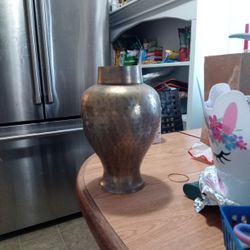 Vintage Brass Handmade Jar Or Urn Without The Lid