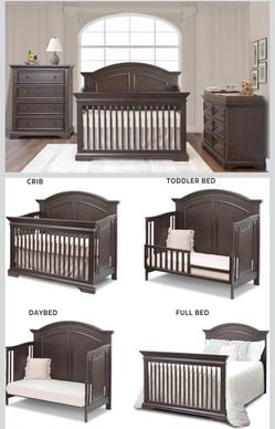 4-in-1 Convertible Crib Dark Wood