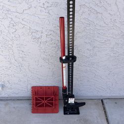 Hi-Lift Jack With Accessory Wide  Base And Handle Keeper In Excellent Condition - Model HL-484 - Works Great - Kept In Garage 