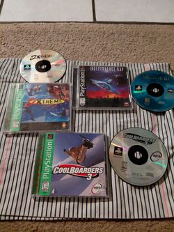 Playstation one game lot + indepdence day + 2xtreme + coolboarders 3 ps1 game lot low price