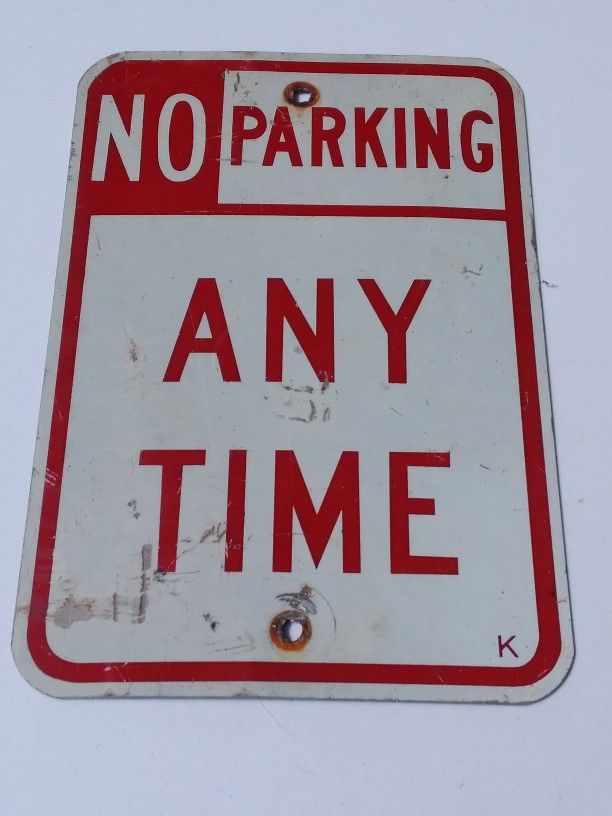 Vintage No Parking Sign