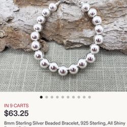 Tiffany Style 8mm Sterling Silver Bracelet 