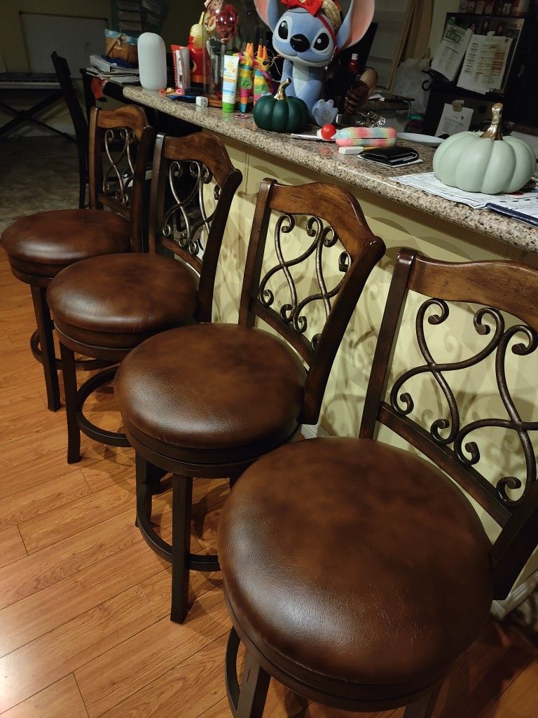 4 Counter Bar Stools Chairs Barstools 25"