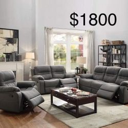 New Recliner Couch , Loveseat And Chair ! Free Delivery 🚚 ! Zero Down Financing  ! 