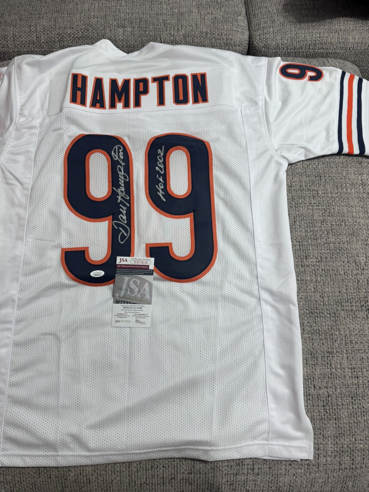 Dan Hampton Signed Autograph Custom Jersey - JSA Coa - Chicago Bears