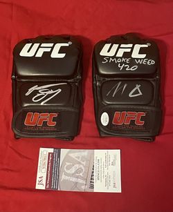 Nate And Nick Diaz Autographed UFC Gloves 
