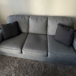 Like New Living Spaces 3-Seat Sofa – Neutral & Apartment Friendly – 80”