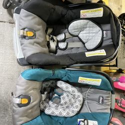 2 Chicco Car Seats With One Keyfit Base Fits Both