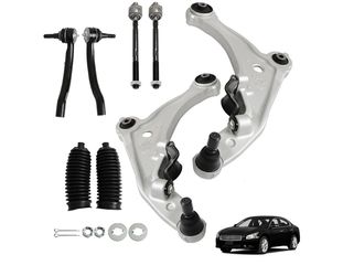 munirater K622054 K622059 ES800357 ES800358 8Pcs Front Lower Control Arm Inner Outer Tierod with Boot Kit Replacement for 2009-2014 Maxima