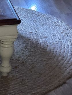 6 Foot Farmhouse Rustic Jute Round Area Rug Natural Weave 