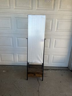 Free Standing LED Cabinet, Lockable Jewelry Cabinet with Full Length Mirror, Space Saving Jewelry Organizer with Mirror, Bottom Drawer and Shelf, Gift