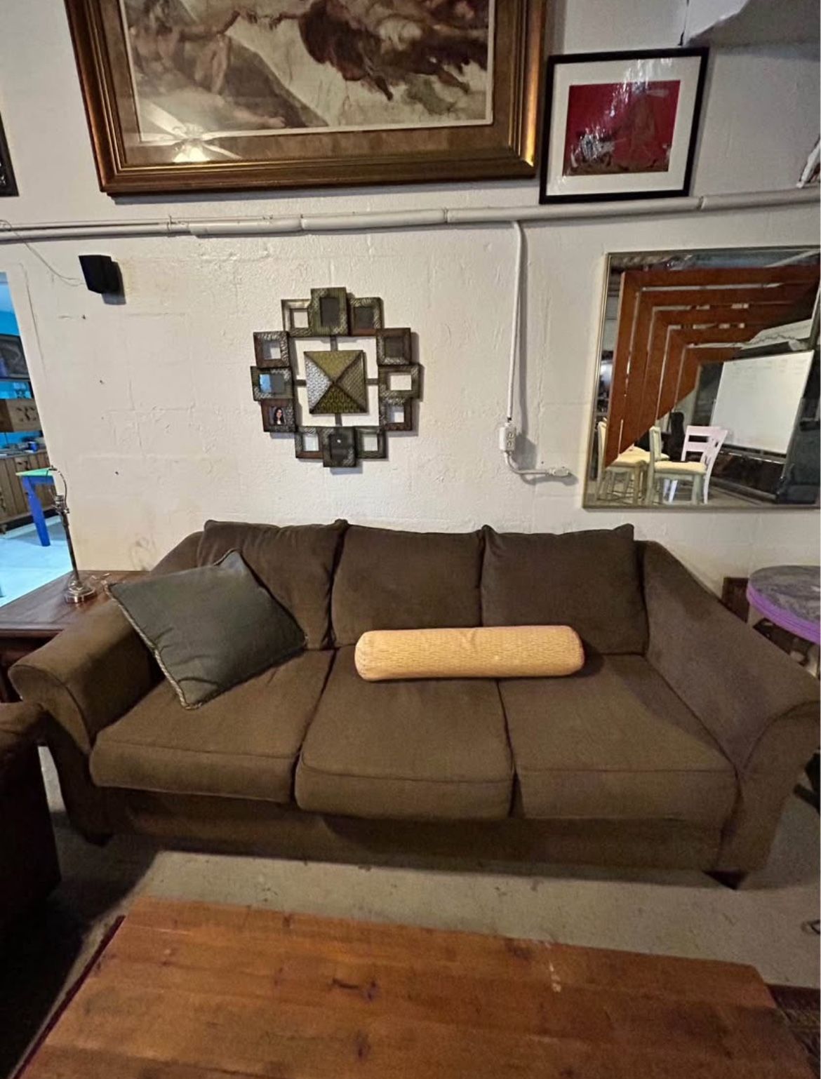 Olive Green Fabric Couch