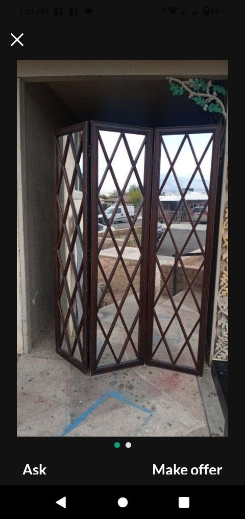 3 Panel Mirrored Partition