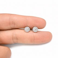 Moissanite Circle Earrings
