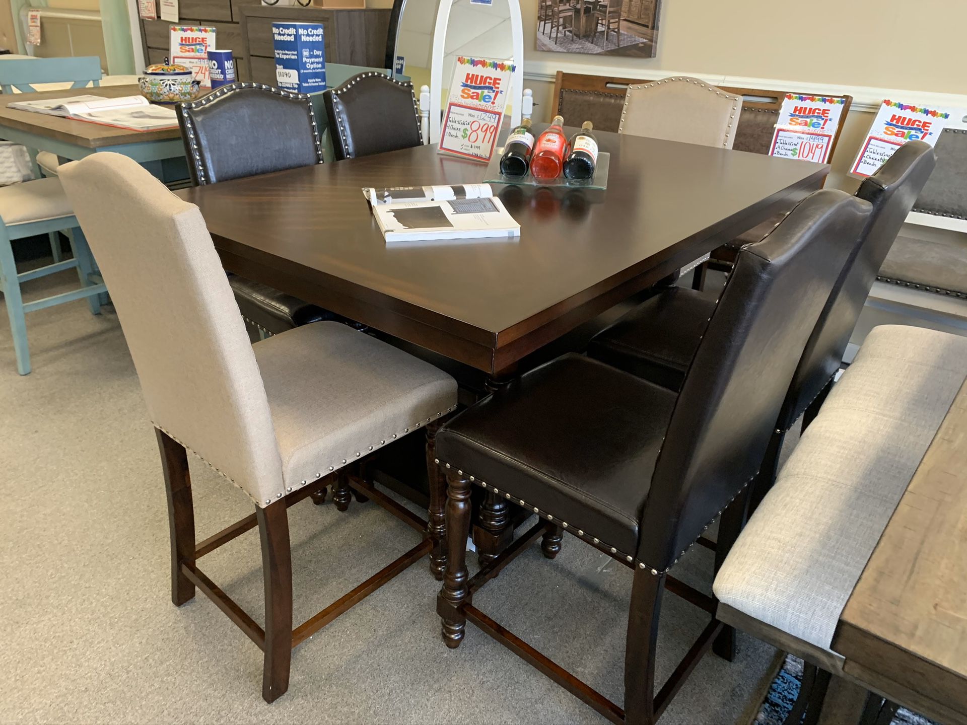 *NO CREDIT NEEDED* AWESOME ESPRESSO AND TAUPE DINING SET!!! EVERYTHING INCLUDED!!!! EASY FINANCE!!!!