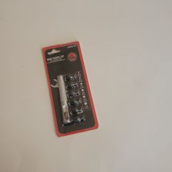 Tandy Leather Mini Punch Set stock number #3003-00 New, sealed.
It includes six interchangeable, tempered steel tubes and a forged steel 
handle.
The 