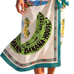 Women's Beach Sarong Wrap, Tropical‑Print Pareo Swimwear Cover‑Up Lightweight, One‑Size, Colorful Tropical, Multi‑Style as Skirt, Shawl, Dress, for Be