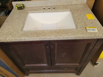 31" x 22" Bathroom Vanity with Top In Brown
