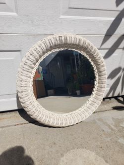 Vintage Wicker Mirror 