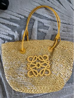 Loewe style beach tote bag