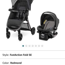 Graco FastAction SE Travel System | Includes Quick Folding Stroller and SnugRide 35 Lite Infant Car Seat