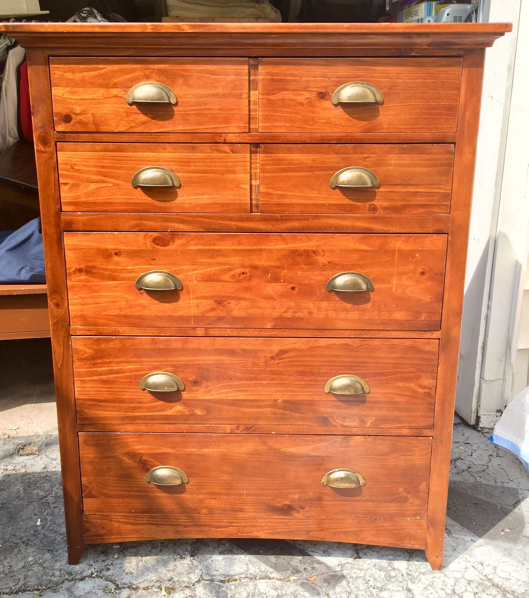 Solid wood tallboy dresser