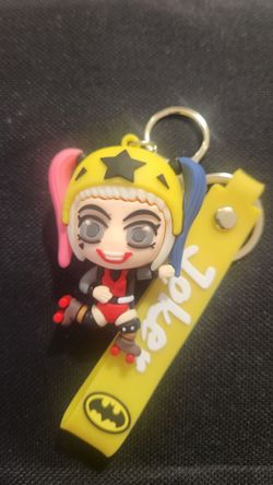 Harley Quinn Keychain with Joker Wrist Strap