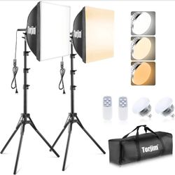 New Torjim Softbox Photography Lighting Kit, 16'' x 16''