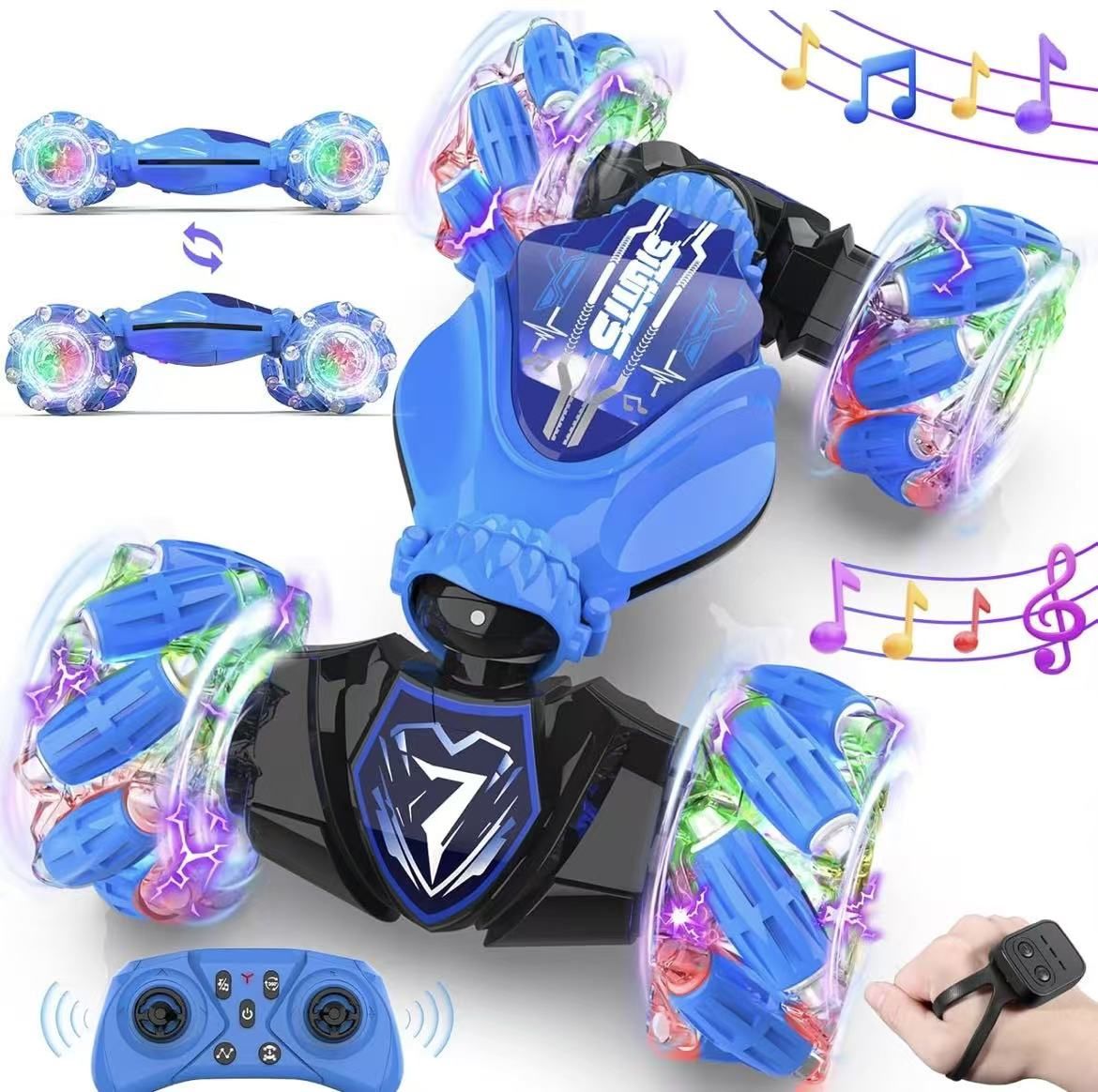 Drift RC Stunt Car for Kids | 360° Rotating 4WD Transform RC Cars | 2.4Ghz Hand Controlled with Lights Music