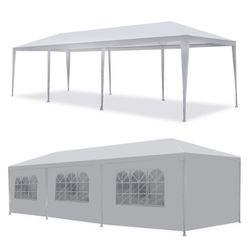 10 x 30 ft Canoppy Tent for Outdoor Celebrations with 6 Window Walls and 2 Zipper Walls