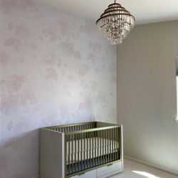 NEW IN BOX RESTORATION HARDWARE CLIO SHAGREEN STORAGE PANEL CRIB FROST WITH BRASS